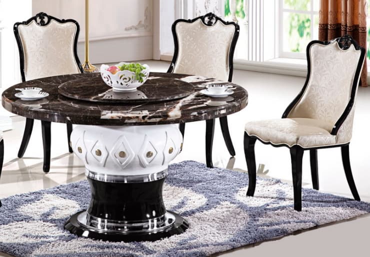 high grade round marble dining table with Lazy Susan